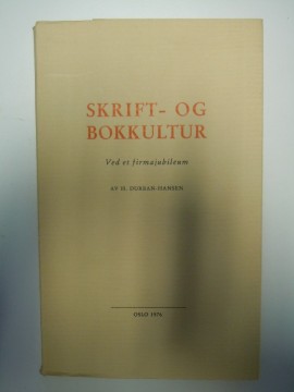 Skrift- og bokkultur (H Durban-Hansen)